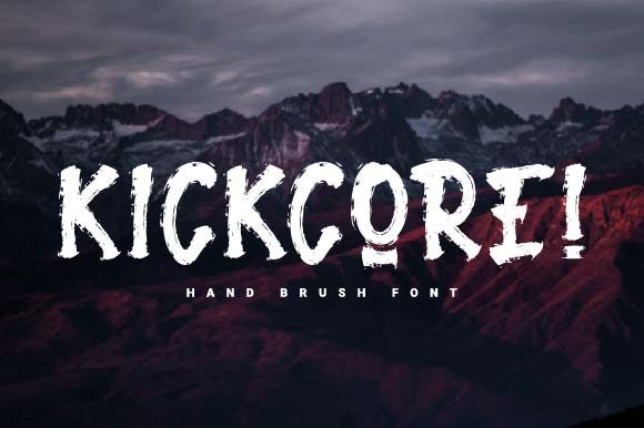 Kickcore: A Horror-Styled Brushed Display Font for Bold Branding